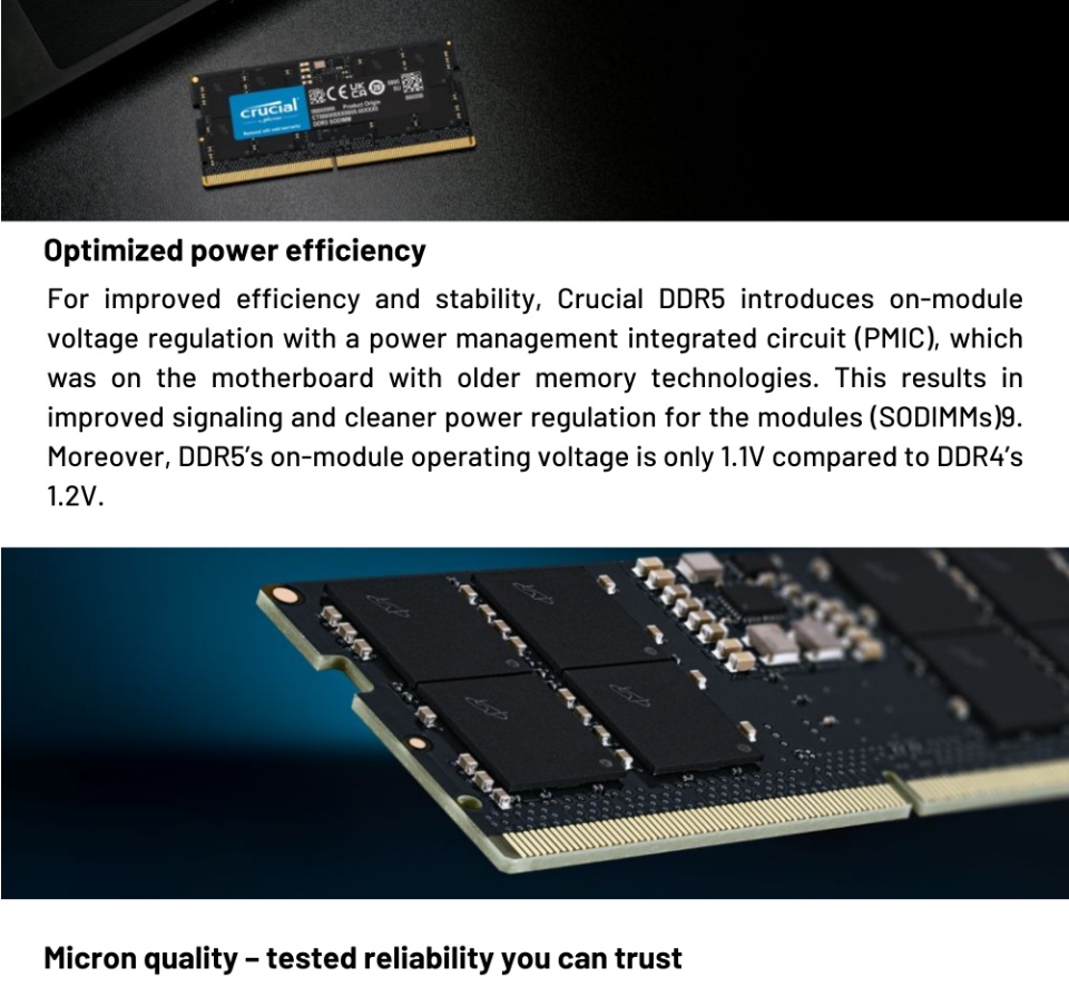 Crucial 16GB DDR5-5600 SODIMM CT16G56C46S5 | Lazada Singapore