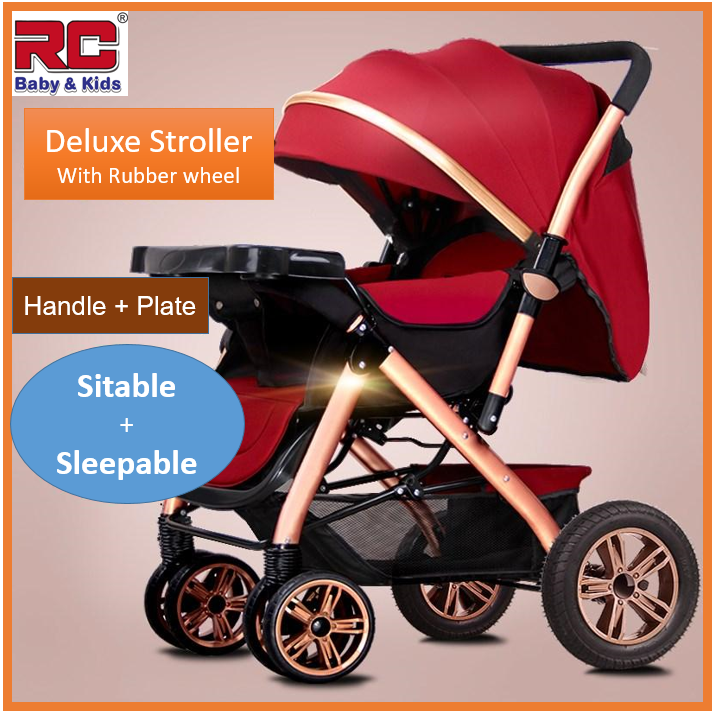 travel stroller with rubber wheels