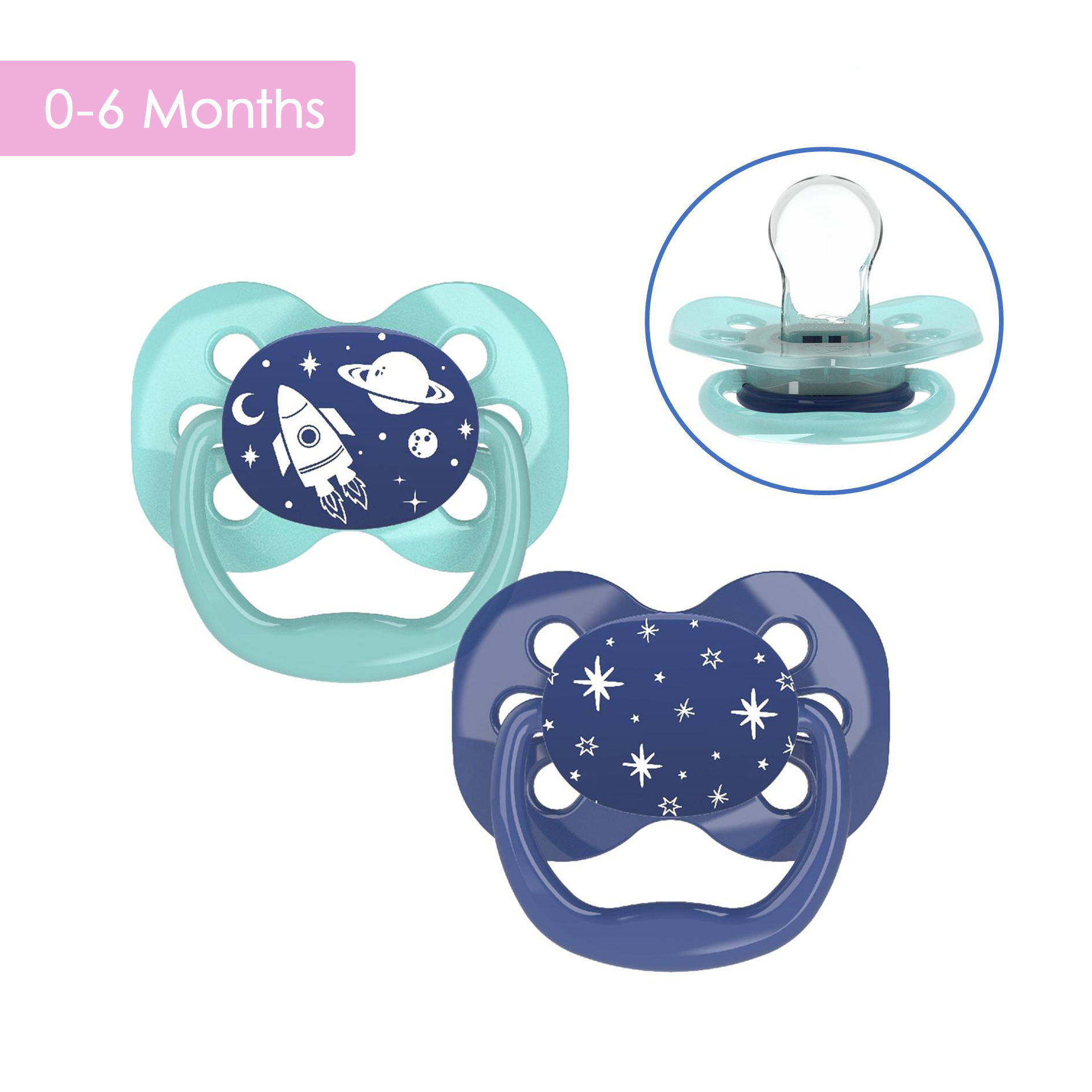 Dr.Browns Advantage Pacifier With Clip (0-6M) - 4 Designs -Baby Product f143ad1dcfe682914778002d49b666be