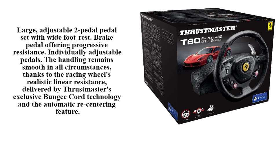 Thrustmaster T80 Ferrari 488 GTB Edition Racing Wheel (PS5,PS4,PC)