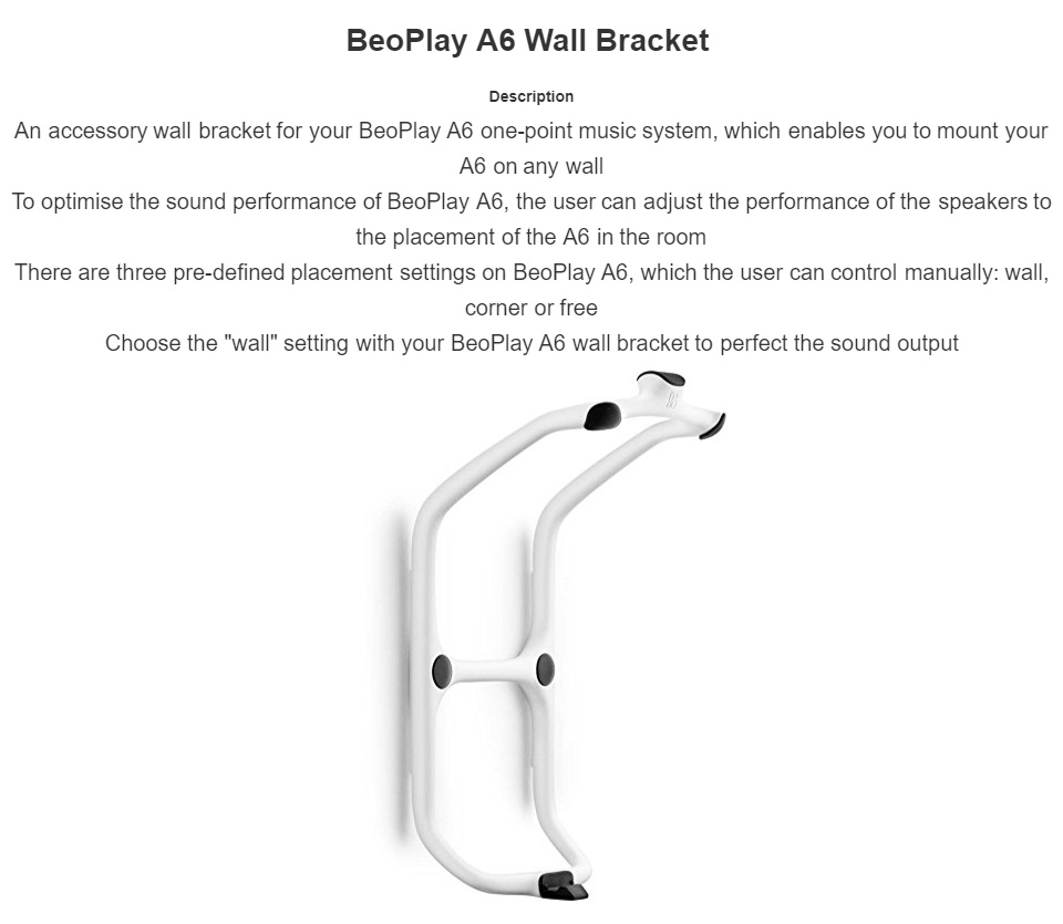 beoplay a6 wall bracket