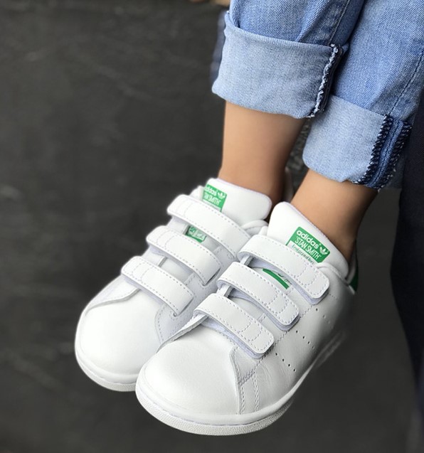 Adidas Stan Smith - Kids Shoes (Cloud White / Cloud White / Green) M20607 |  Lazada Singapore