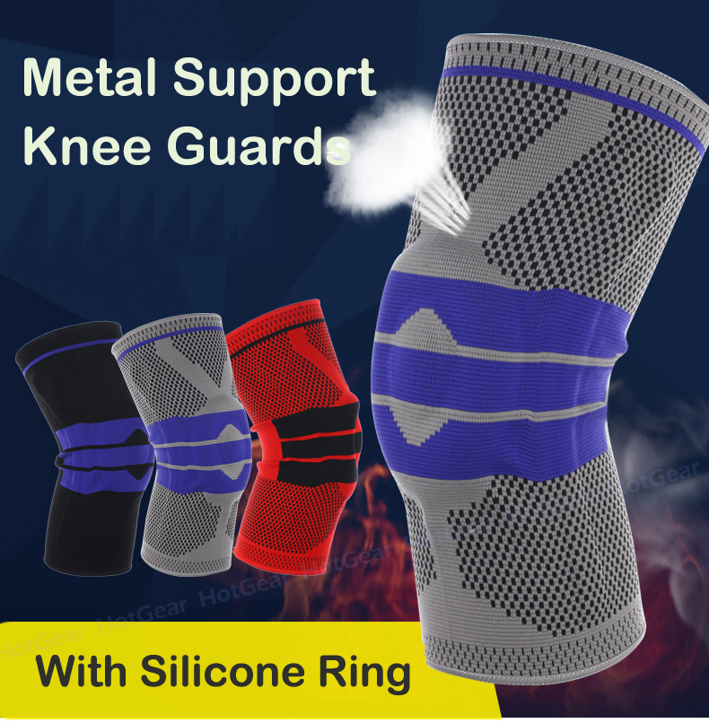 Black, L Silicone Knee Pads More Protection For Meniscus Tear Recovery Join Pain Relieve Knee Brace