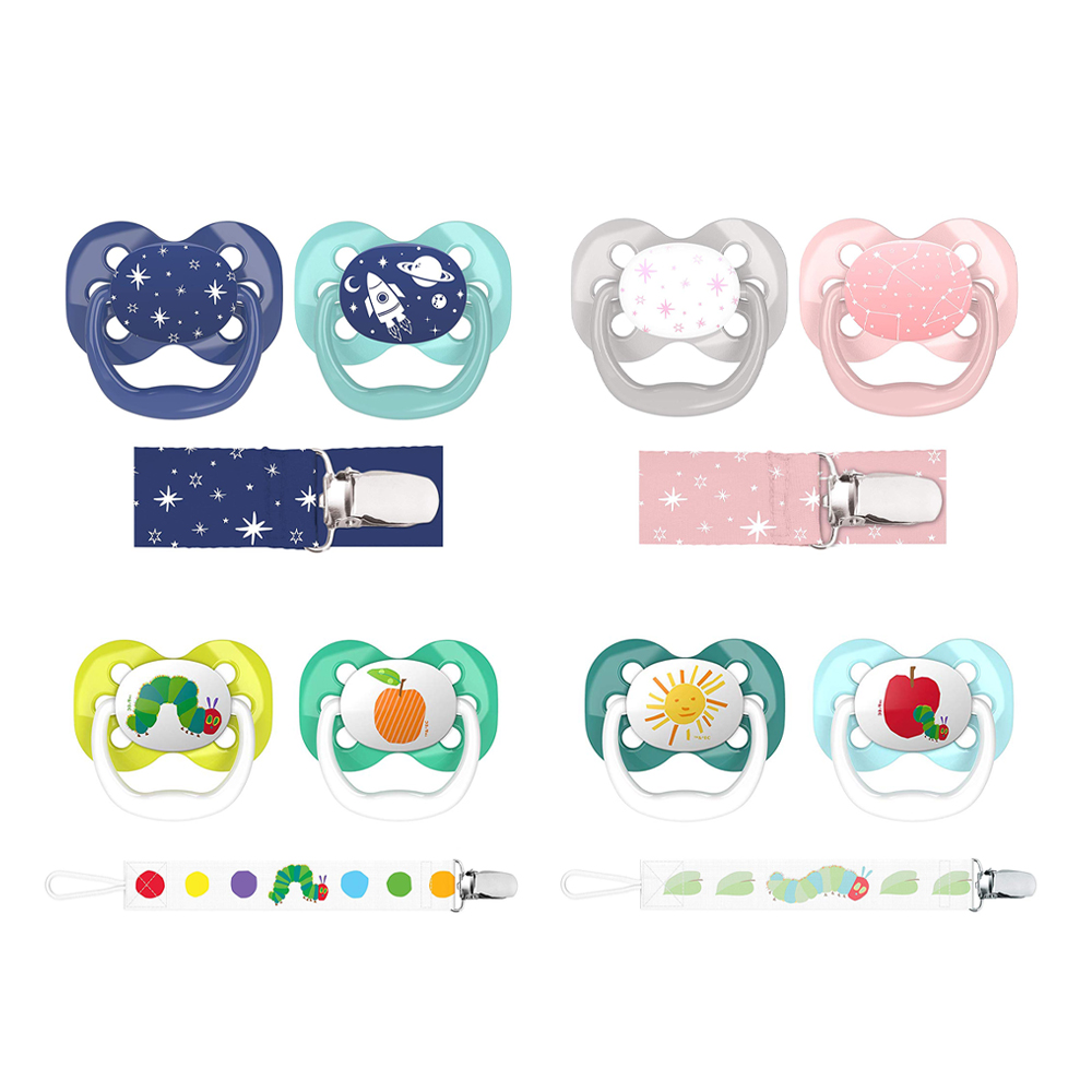 Dr.Browns Advantage Pacifier With Clip (0-6M) - 4 Designs -Baby Product fe500d8648559de51123d1692ea62450